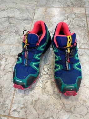 Salomon Trail Running Shoes in Blue, Teal & Coral